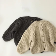 YK – cardigan tricoté à simple boutonnage pour enfants, pull pour filles, Style court, nouvelle collection 