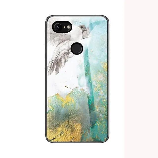 Закаленное Стекло чехол для телефона для Google Pixel 2 3 3A 4 XL Мрамор задняя крышка для Google Pixel 3XL 3aXL 4XL 2XL Pixel3 гладкая Coquea - Цвет: 2
