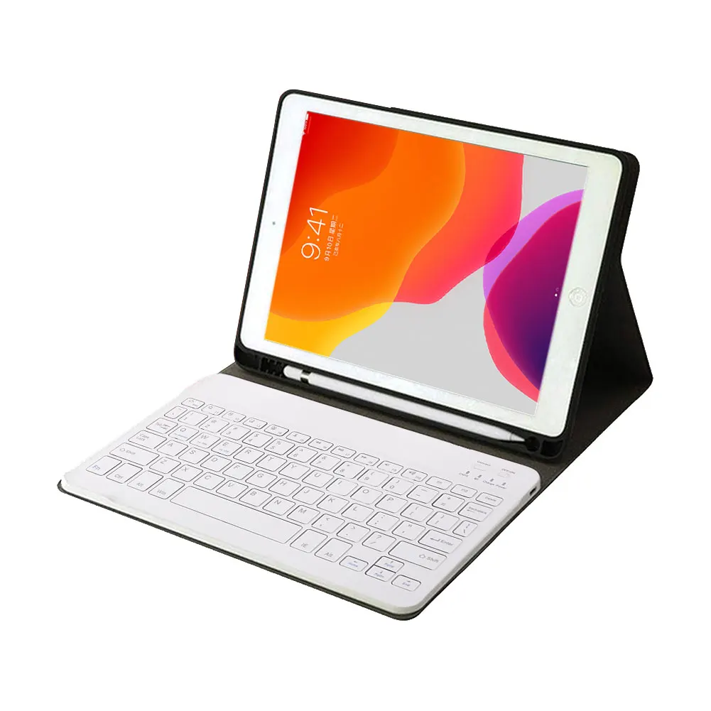 Беспроводная клавиатура чехол для iPad 10,2 дюймов чехол с ручкой Solt из искусственной кожи флип клавиатура противоударный защитный чехол для планшета