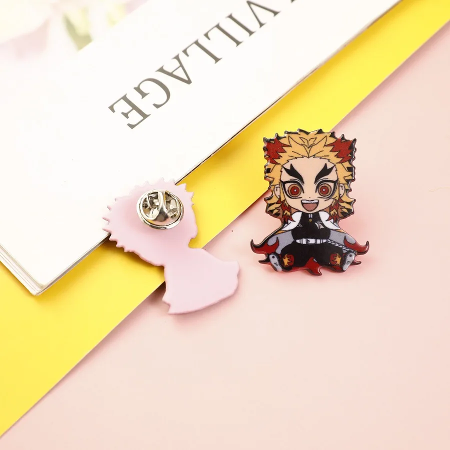 Demons Slayer Anime Role Enamel Pins Acrylic DIY Decorative for Women Man Birthday Present Kids Toy