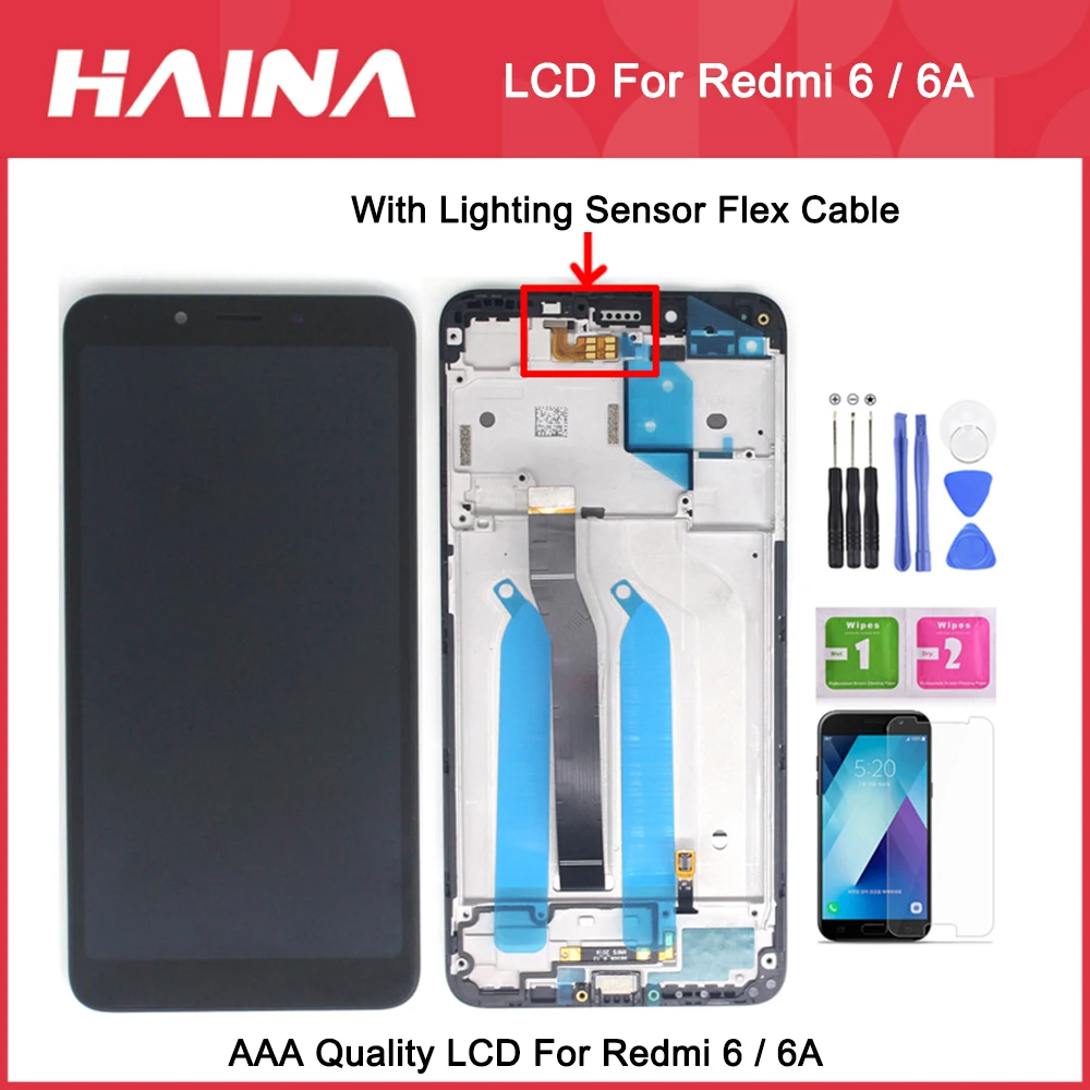 

5.45" Original LCD For Xiaomi Redmi 6 LCD Touch Screen Sensor Digitizer Assembly with Frame For Redmi 6A LCD