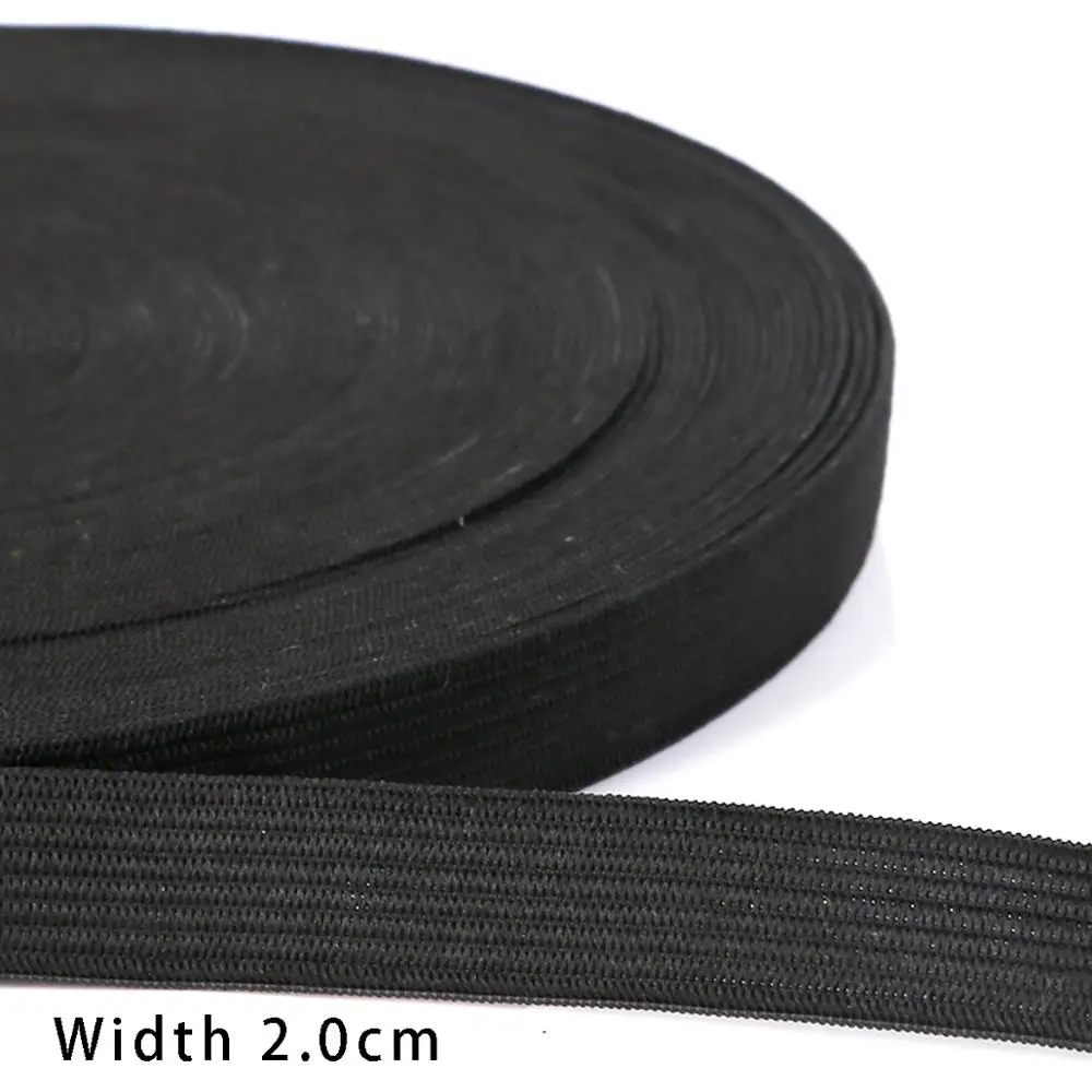 Black and White Elastic Nylon Webbing for Clothing and Sewing Accessories - 5 Yards