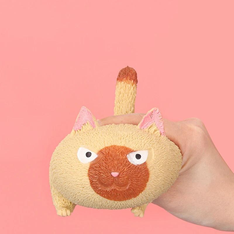 Angry Cat Squeeze Music Vent Doll Ball Soft Animal Fidget Hand Table Toy Decompression Squeeze Dog Pet Child Decompression Gift Fidget Toys Stress Relief Toys