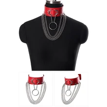 Сексуальный панк чокер, ошейник, кожаный чокер, связывание, косплей, Harajuku, готическое ювелирное изделие для женщин, металлическая цепочка, ожерелье, аксессуары