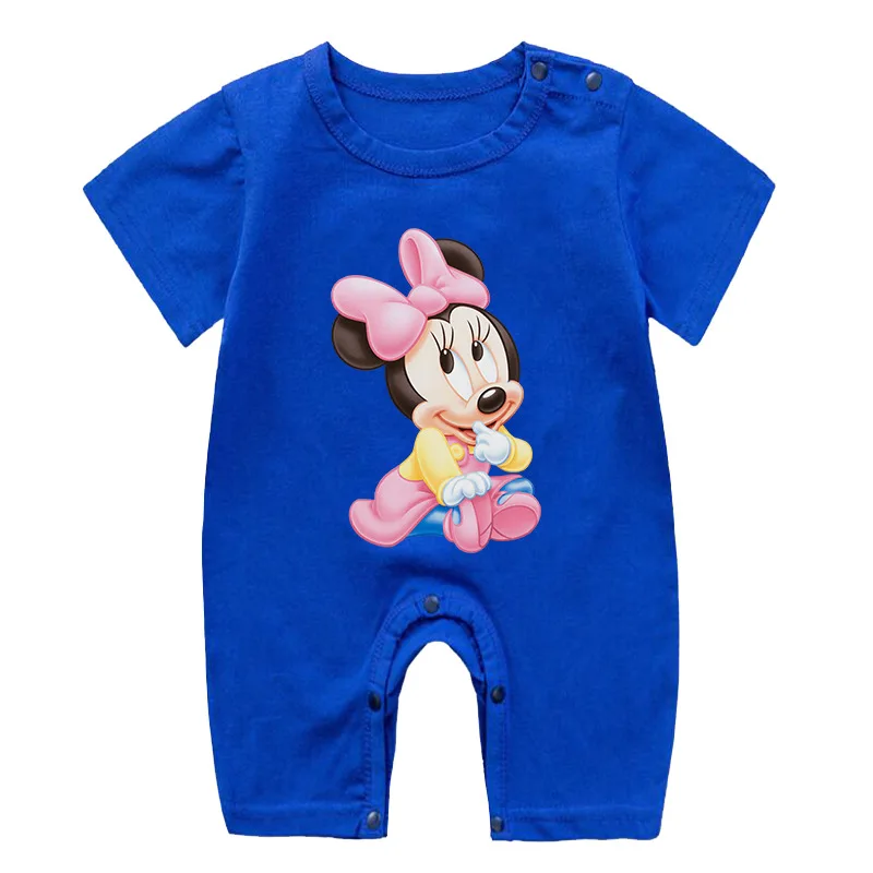 Léto novorozence děťátko rompers kreslený minnie myš tisk děťátko dívčí kombinéza roupas bebes kojenec oblečení batole pyžamo obleček
