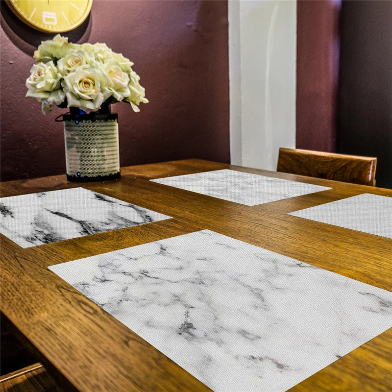 

TTLIFE Marble Pattern Placemat Pad Dining Table Mat Heat Insulation Non Slip Placemats Bowl Coaster Desktop Kitchen Decoration