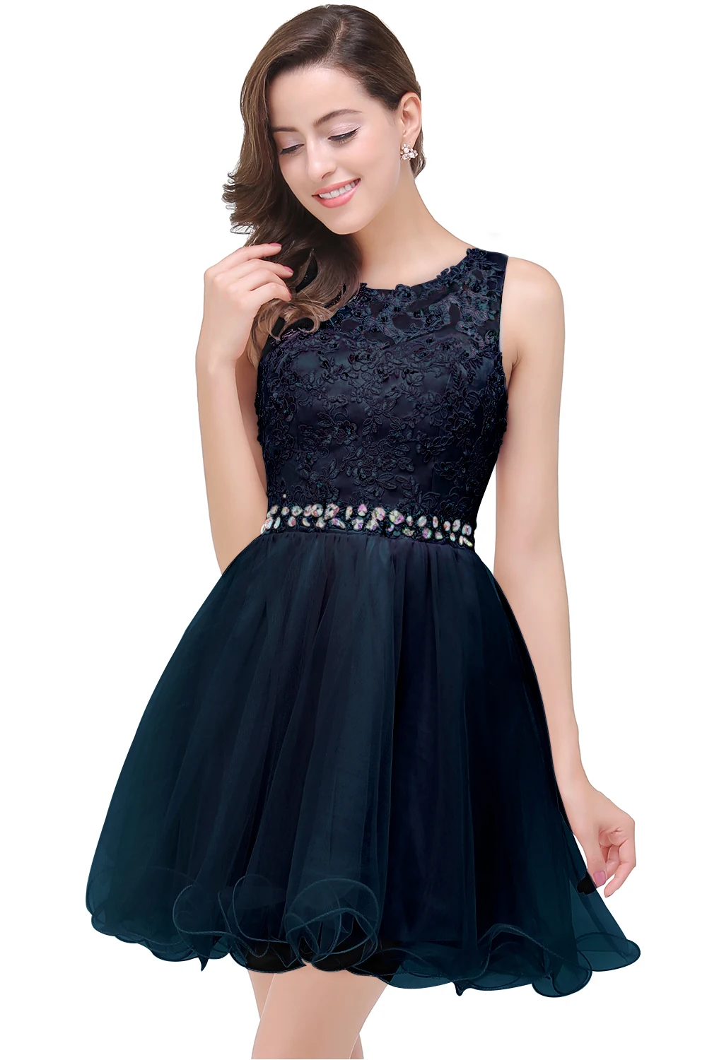 Новинка, распродажа, короткие платья для выпускного вечера, Vestidos De Festa, кружевное платье с аппликацией, а-силуэт, вечерние платья для особых случаев