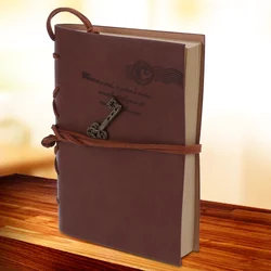 Carnet de croquis Vintage avec couverture en PU, pour Journal de voyage, agenda, carnet rouge (café) 