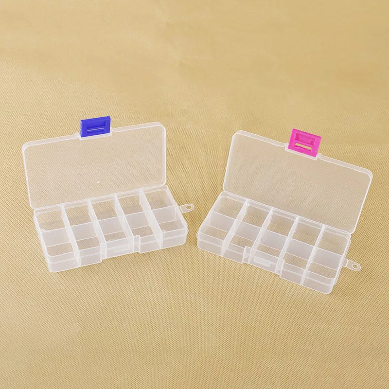 

10 Slots Compartment Adjustable Jewelry Necklace Clear Make Up Storage Box Organizador Case Holder Craft Makeup Organizer