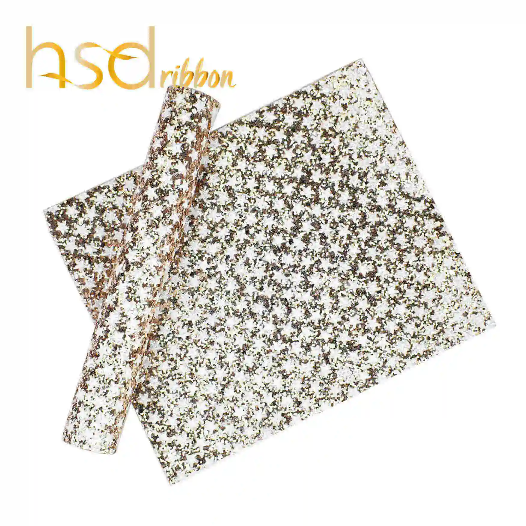 HSDCraft 20x34 см A4 белая звезда напечатана на синтетической блестящей кожаной ткани, DIY материалы ручной работы - Цвет: 04