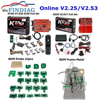 

Professional Online Master Auto BDM Frame ECU Programmer 4LED EU Red KESS V5.017 KTAG V2.25 V7.020 Kess V2.53 No Token Limitated