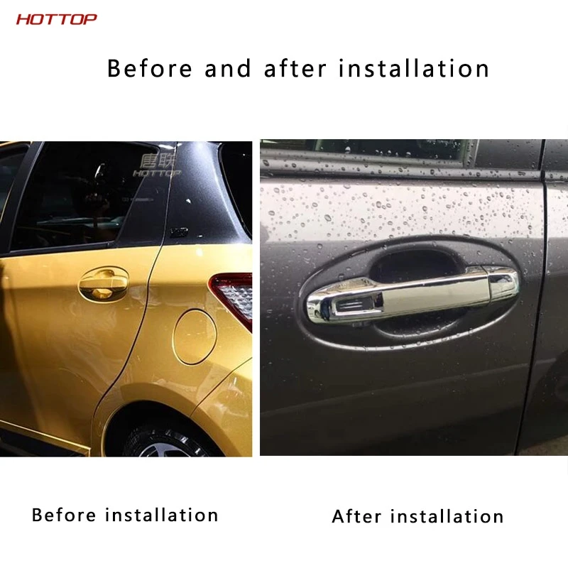 8 шт. хром смарт-ключ отверстие дверные ручки крышки Накладка для Toyota Yaris Vitz автомобильные аксессуары