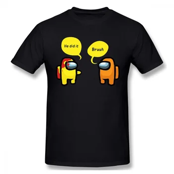 

Among US Online Multiplayer Social Deduction Game 2020 New Arrival T-Shirt Funny Crewmates Memes Crewneck Cotton for Men