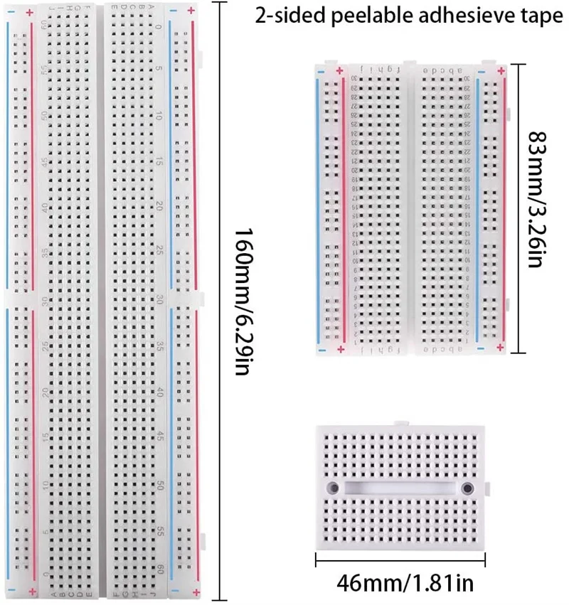 New Jumper Wires Male to Male, Male to Female, Female Female 20CM Wires Kit W 2 x 830 400 170 Point Solderless Breadboards