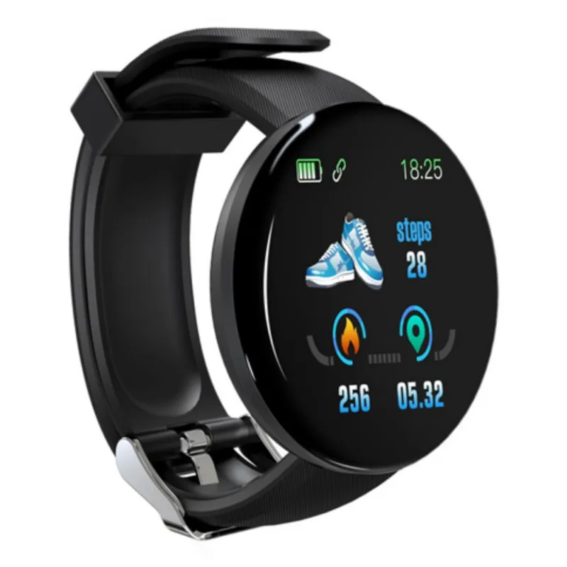 NewIP67 Newst Смарт-часы для мужчин и женщин, кровяное давление, круглые Смарт-часы, водонепроницаемые спортивные Смарт-часы с сердечным ритмом для Android Ios - Цвет: Черный