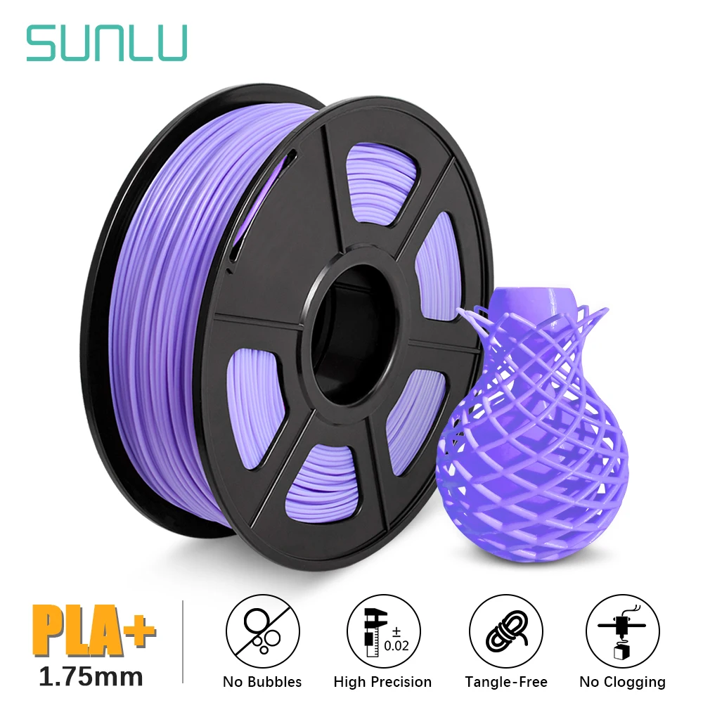 SUNLU PLA Filament 1KG 1.75mm PLA PLUS 3D Print Filament Pen Consumable 1.75mm Material PLA Plus Extruder Filament For DIY Craft petg 1.75 3D Printing Materials