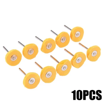 

Cloth Polishing Wheel Brush Pad 3mm Shank Yellow Jewelry Buffer Waxing