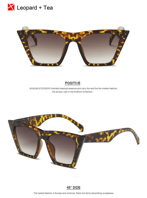 SHAUNA Ins Popular Fashion Small Cat Eye Sunglasses Women Metal Cheetah  Decoration Brand Designer Men Trending Sun Glasses UV400 - AliExpress
