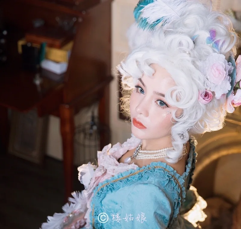 Marie Antoinette Princess Medium Curly Hair Cosplay Wigs+ Wig Cap(Without Headwears
