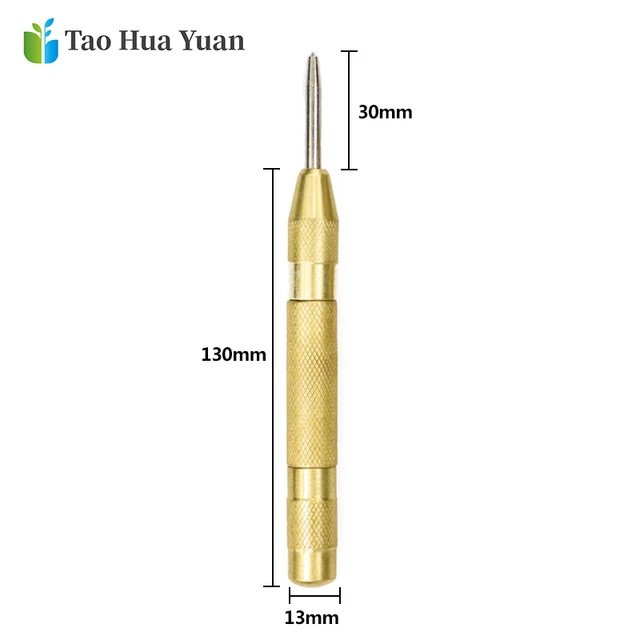 Tao Hua Yuan Super Strong Automatic Centre Punch and General Automatic Center Punch Adjustable Spring Loaded Metal Drill Tool AA 1pcs Golden