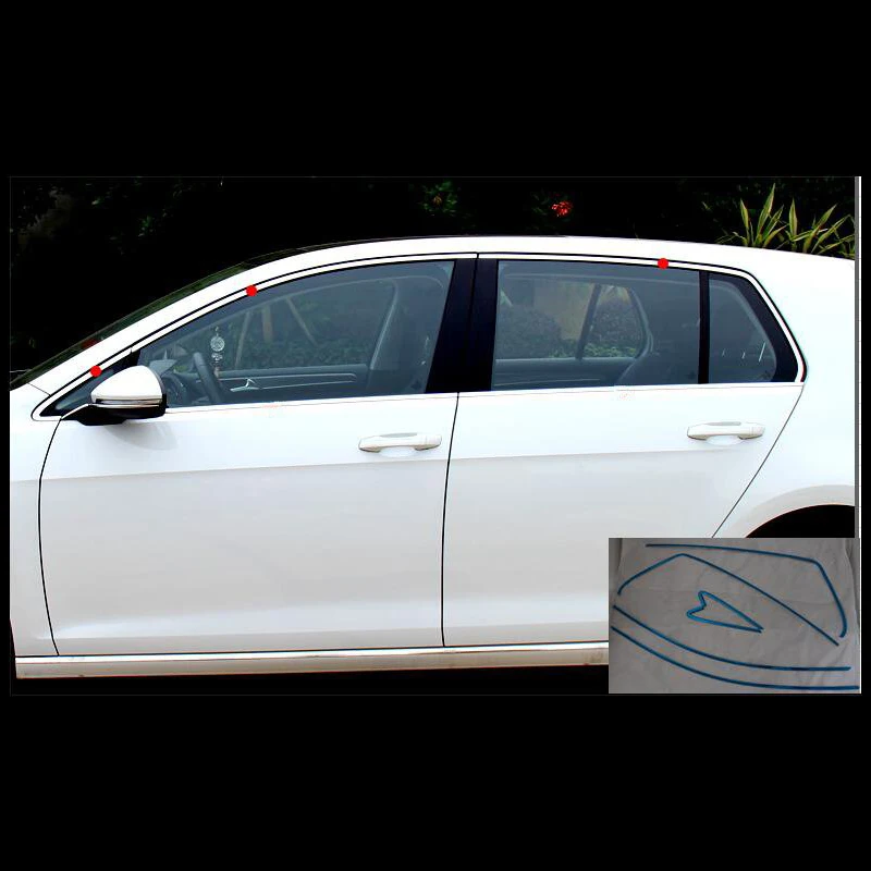 Подходит для Volkswagen Golf 7/7, 5, 6 шт., обшивка окон из нержавеющей стали, внешняя отделка кузова, автостайлинг, автомобильные аксессуары