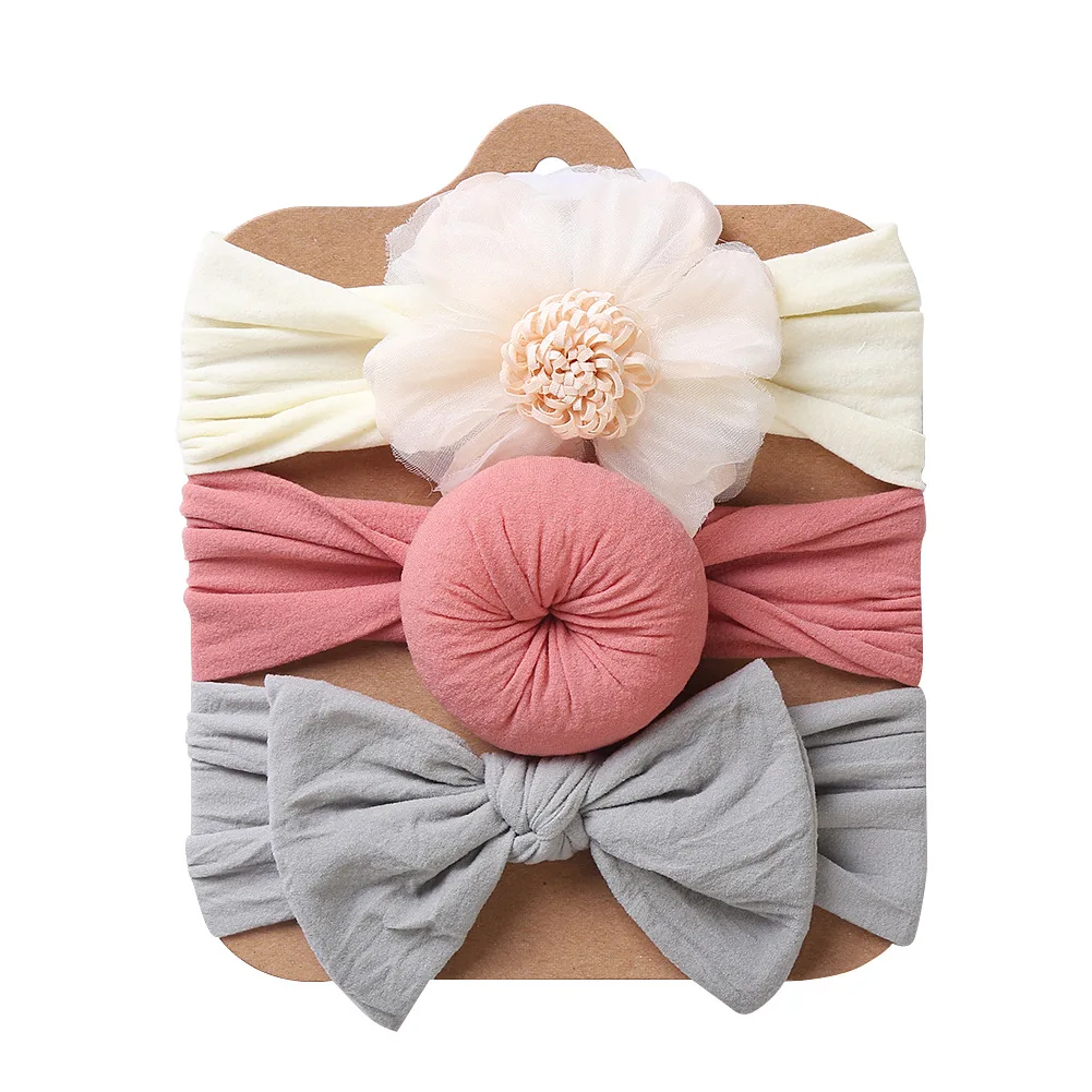 3Pcs/Set Solid Color Twist Baby Headband Set Cute Floral Bowknot Infant Toddler Hair Band Soft Elastic Newborn Girl Boy Headwear pacifier for baby