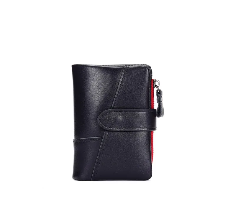 

Small Black color wallet for both men and women ladies black color clutch multifuctional to cary money/bankcards pure leather