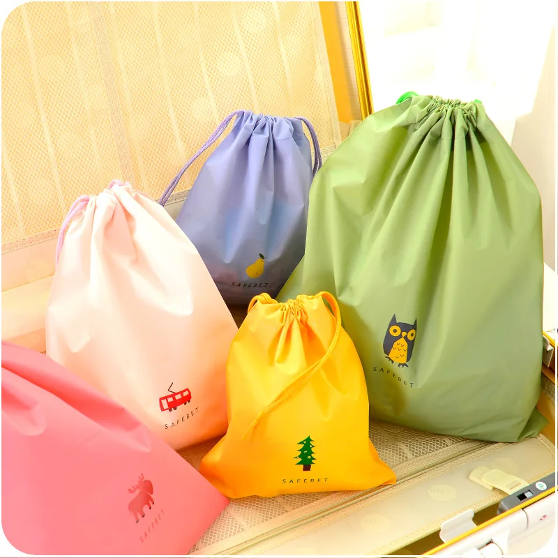 

1pc Cartoon Drawstring Pouch Travel Storage Bag Portable Clothes Clothing Shoe Finishing Luggage s Waterproof