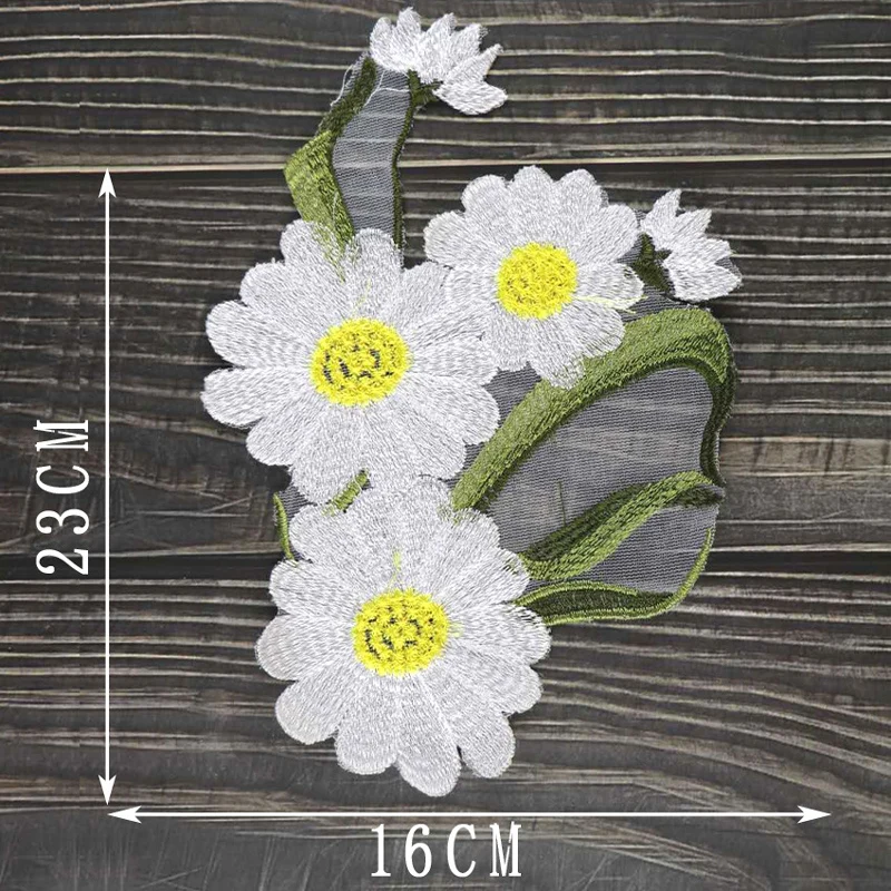 Sunflower Embroidery Patches 1 Set for Clothing Clothes Sticker Stripe Sew-on Dress Applique DIY Hole Repair