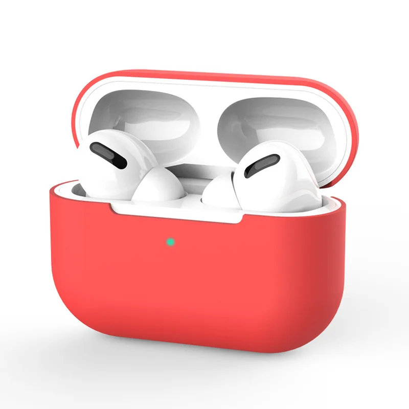 Силиконовый чехол для Apple Airpods pro TWS Bluetooth наушники мягкий силиконовый защитный чехол для Airpods защитный чехол s - Цвет: Red