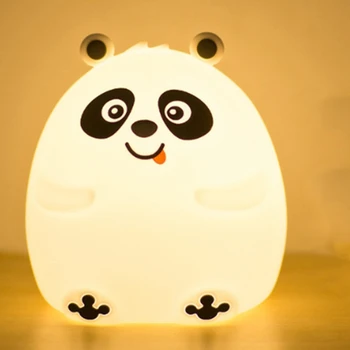 

Panda Nightlight LED Dimmable Lamp for Breastfeeding,Press Bedside Lamp for Children with 7 Color-Changing