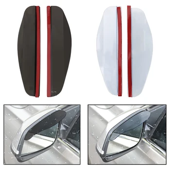 

LEEPEE 2PS Universal Eyebrow Rain Cover Car Back Mirror Car Rearview Mirror Rain Shade Mirror Sun Visor Flexible PVC Car Styling