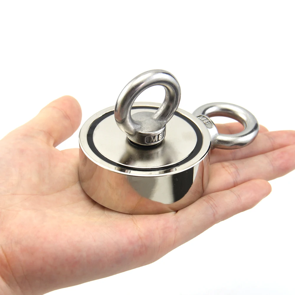 Neodymium Magnets Magnetic Hooks Fishing Magnets Round Magnets 1pcs D48-D75*25mm Strong Double side Search Hook Super Power Salvage Fishing Magnetic Stell Cup holder