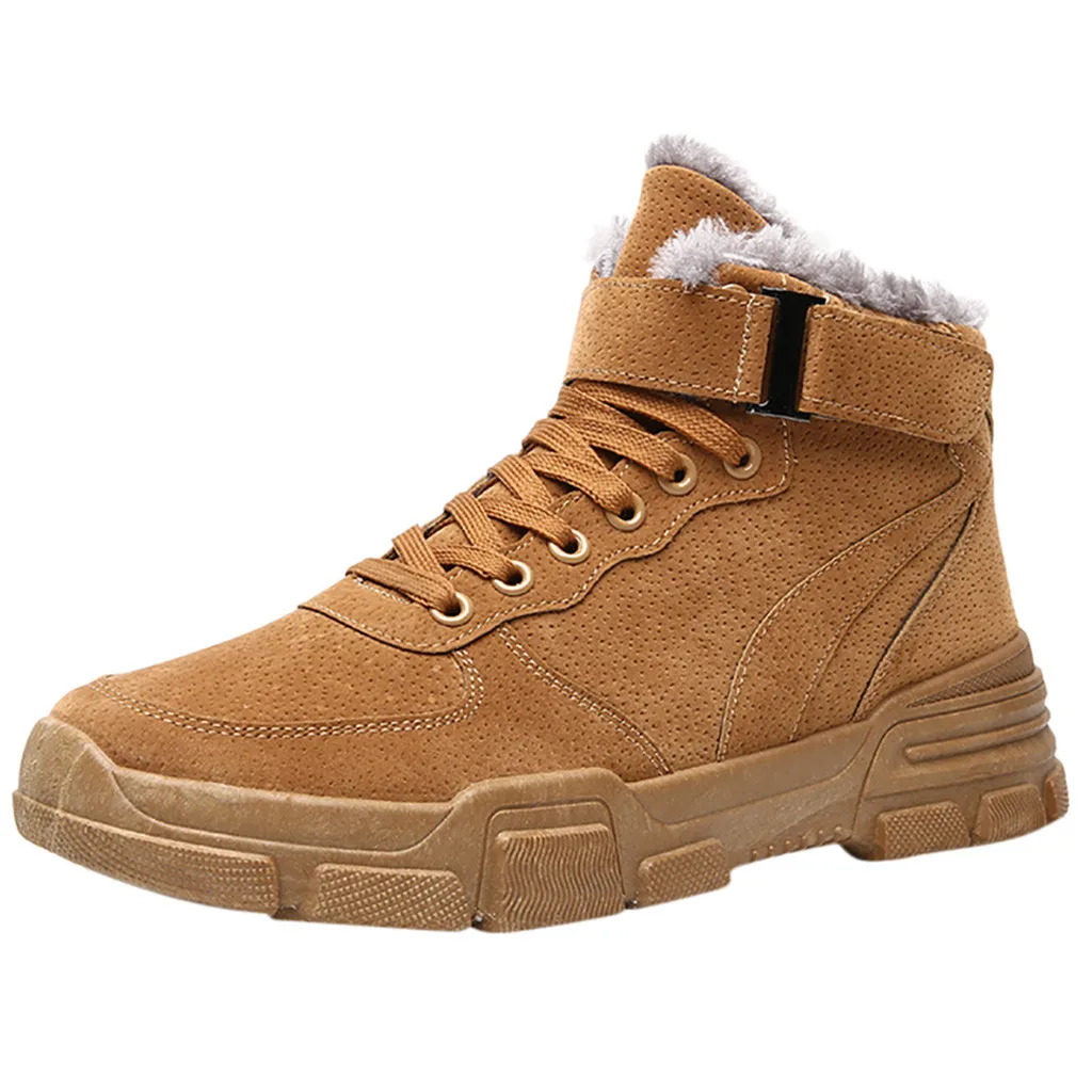 

SAGACE Fashion Winter Boots Men Plus Velvet snow boots men winter waterproof warm Non-Slip shoes British Casual Cotton Boots new