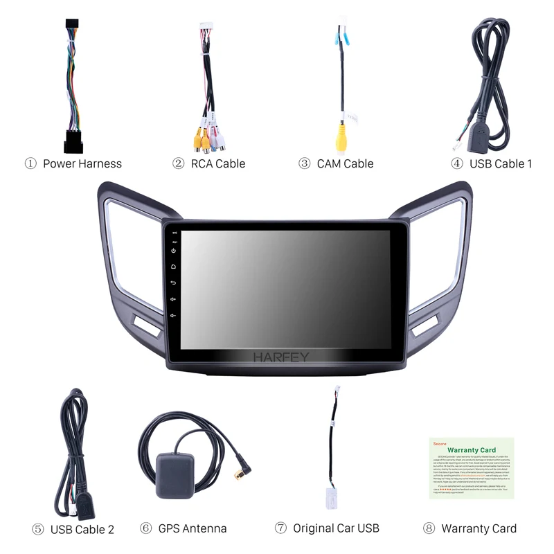 Harfey Авторадио Bluetooth стерео 9 &quotHD Android 8 1 Автомобильный gps WiFi для Changan CS15 2016 2019