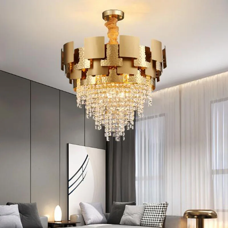

Manggic modern luxury chandelier home decoration lamp lighting living room lamps gold crystal hanging led chandeliers