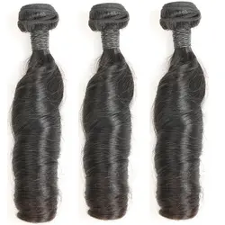 Перуанский 3 Связки Надувной вьющиеся 100% человеческие волосы Fummi волос фиолетовый желание волосы remy двойное машинное переплетение волос