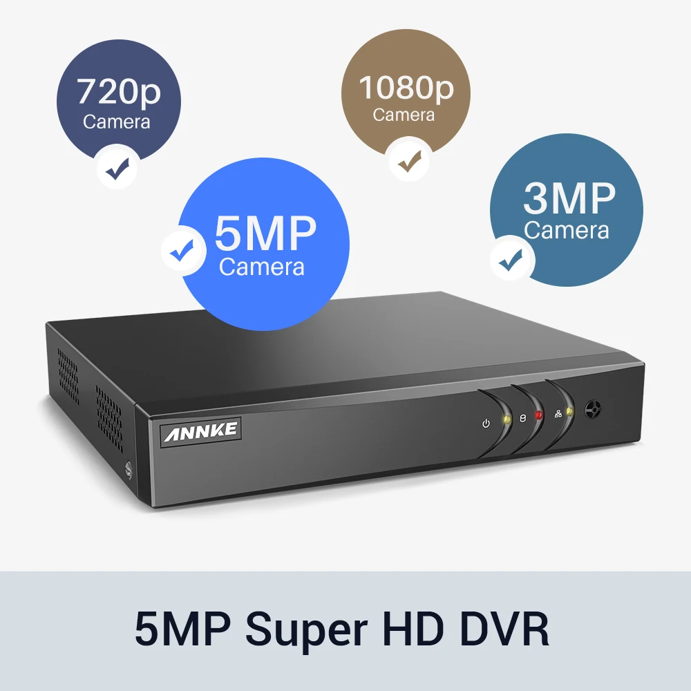 ANNKE 8CH 5MP Lite система видеонаблюдения 5в1 H.265 + DVR с 4 шт. 5 Мп пуленепроницаемые камеры