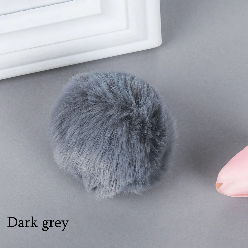 dark grey 1 шт многоцветная искусственная кроличья меховой шарик плюшевый пушистый помпон брелок Аксессуары Одежда поставки сумка Автомобиль Подвеска Одежда DIY ремесло - Цвет: dark grey
