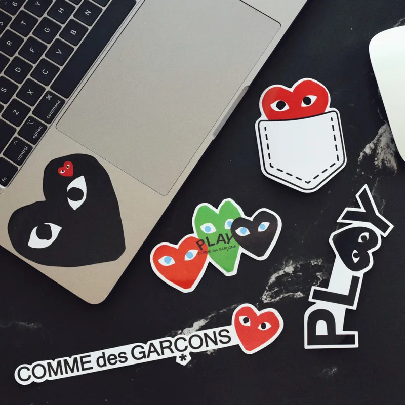 5 Pcs/Set 8~20cm Cool Heart Shape Expression Stickers Set  Waterproof PVC Stickers Sets laptop Pitcher Bottle Luggage Notebook