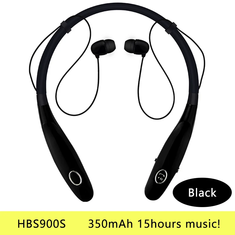 Black Bluetooth наушники беспроводные наушники для бега спорт бас звук беспроводные шейные наушники с микрофоном для Iphone Xiaomi наушники - Цвет: Black