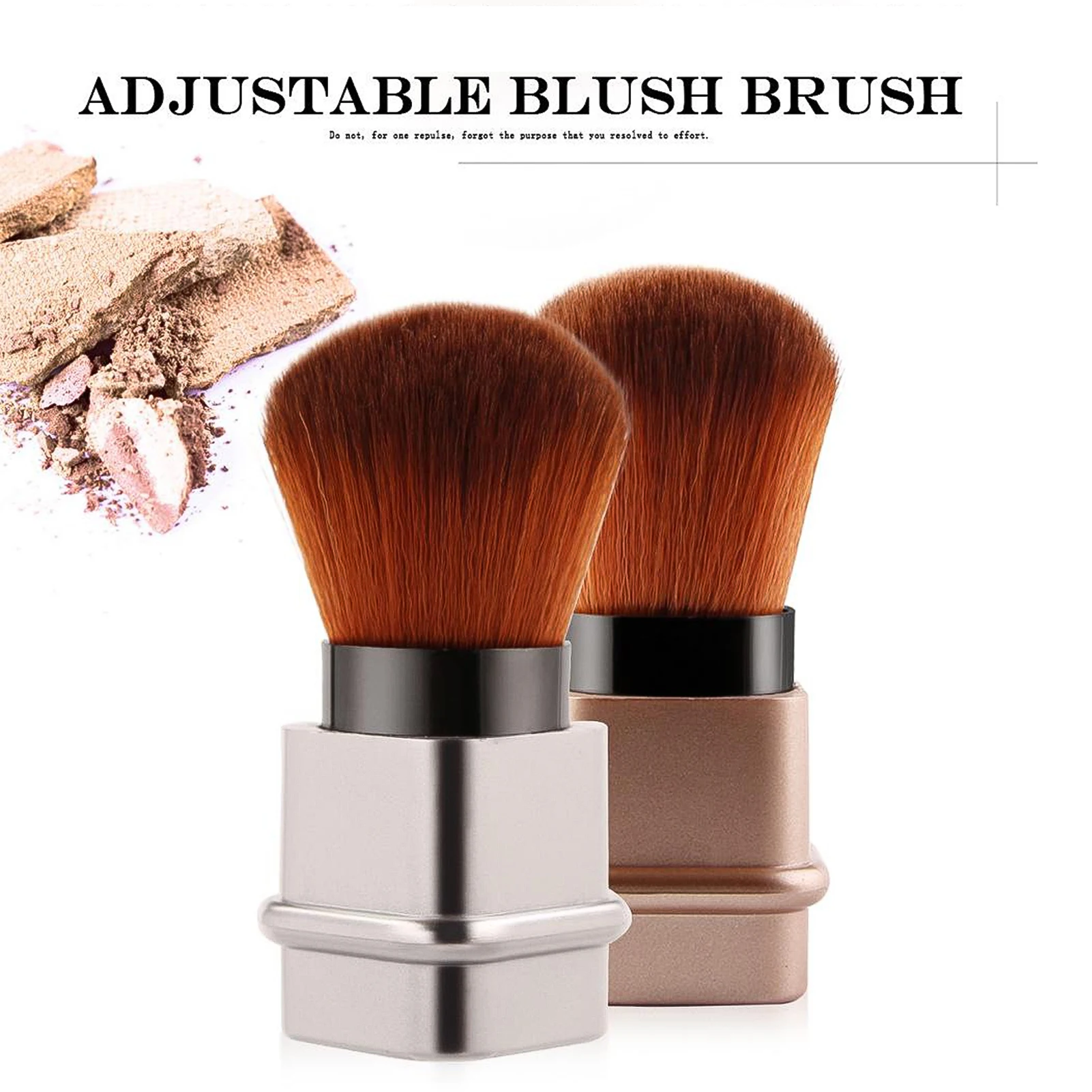 

1pc Fashion Blush Makeup Brush Square Retractable Makeup Brush Foundation Cream Concealer Portable Makeup Tool