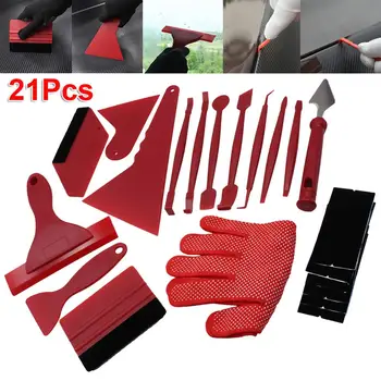 

21pc Car Vinyl Wrap Tools Carbon Fiber Film Wrapping Cutter Aid Tool Auto Window Tint Squeegee Razor Scraper Sticker Car Styling