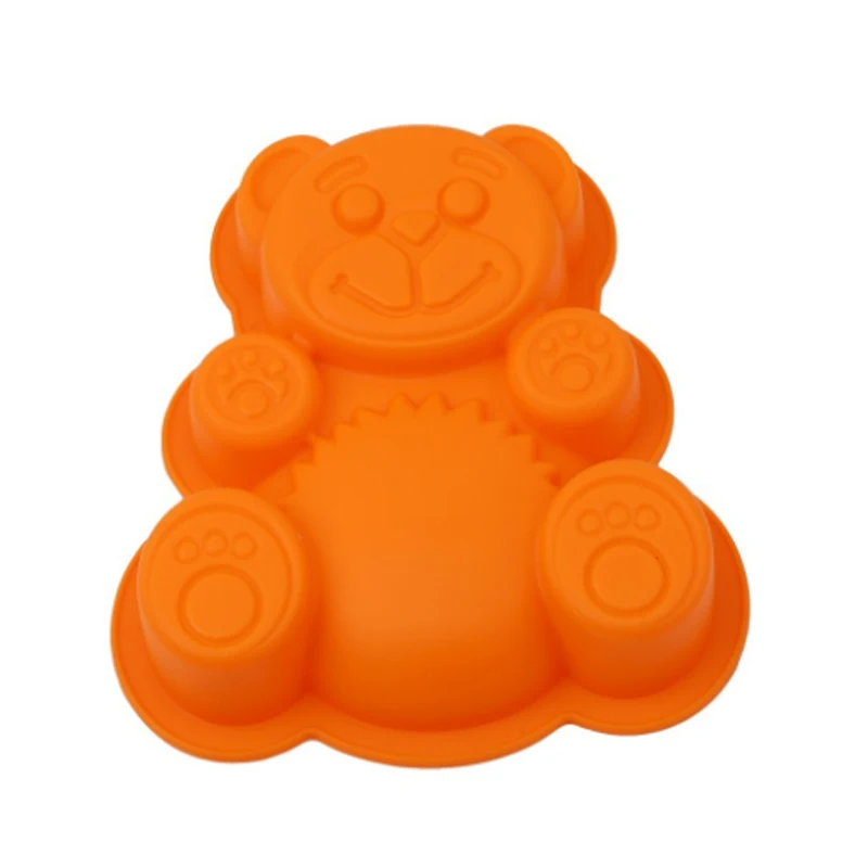 

2PCS Silicone Bear Cake Mold Multifunction 3D Cartoon Pattern Bakeware For Home DIY Kitchen Tool For Making Baked Cake Model