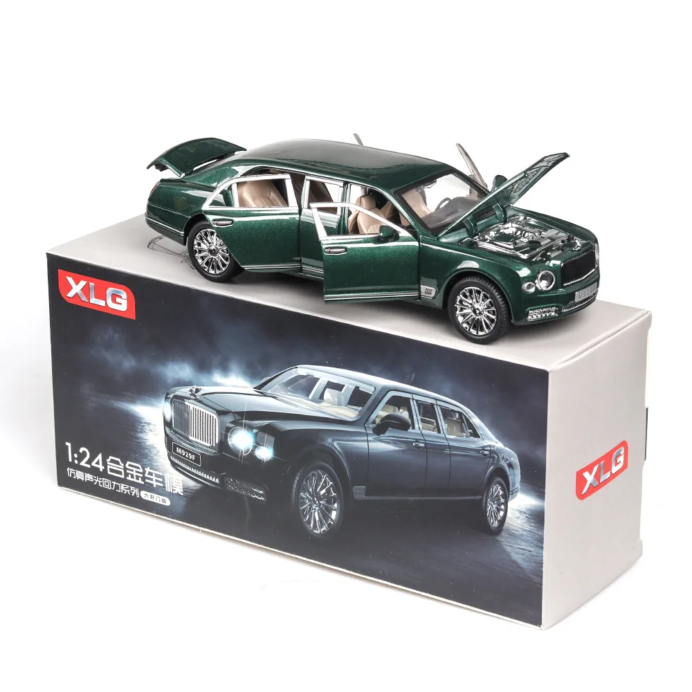 1:24 Высокая Имитация Bentley Mushang расширенная версия со звуком и светильник, чтобы открыть дверь детская игрушка сплава Модель автомобиля