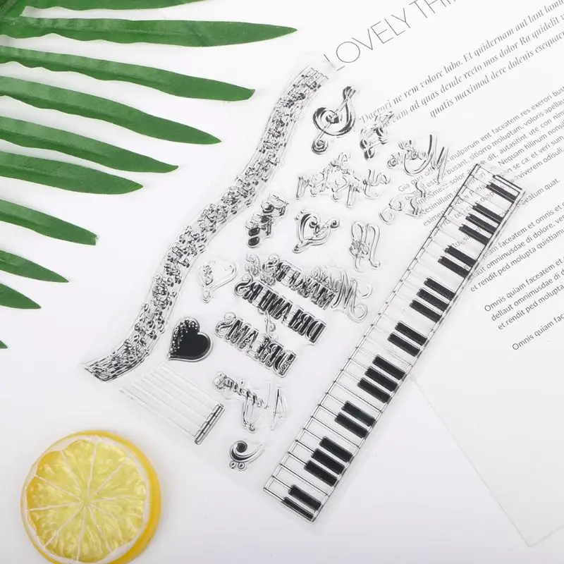 Music Dreams DIY Silicone Clear Stamp Cling Seal Scrapbook Embossing Album Decor