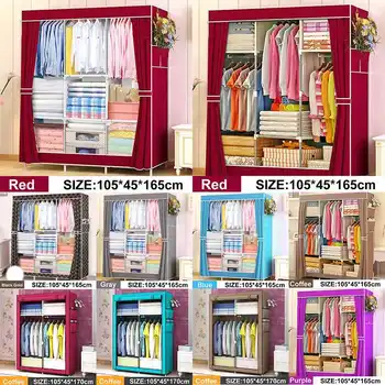 

10types Multifunction Wardrobe Fabric Folding Cloth Closet Cabinet DIY Assembly Easy Install Reinforcement Cloth Wardrobe Closet