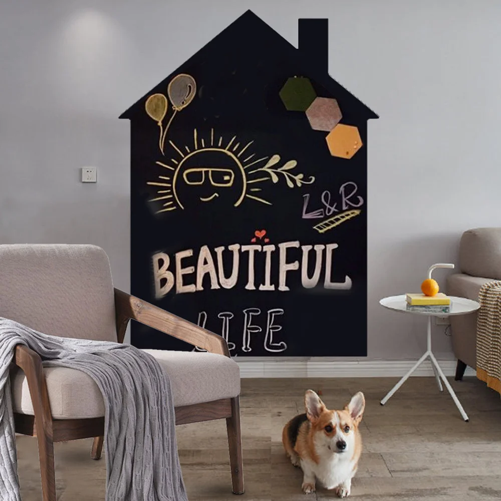 Kids Chalkboard Wall Sticker Home To Do List Writing Message Board Owl Design