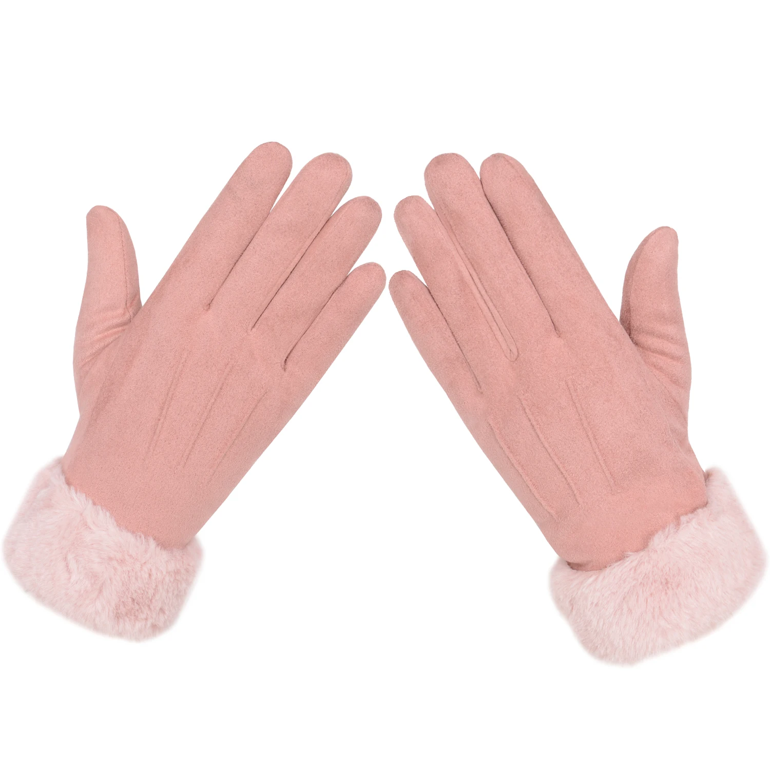 Pink Женские зимние теплые перчатки сенсорные перчатки для женщин элегантные женские зимние перчатки ветронепроницаемые перчатки полный палец для женщин - Цвет: Pink