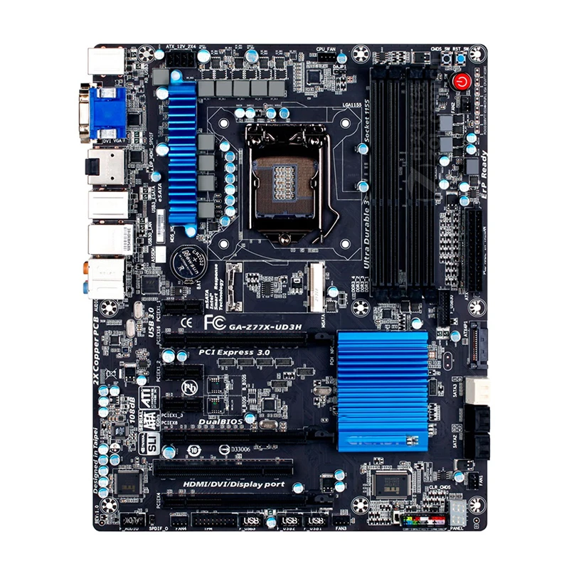 

For Gigabyte GA-Z77X-UD3H Desktop motherboard Intel Z77 chipset LGA 1155 ATX DDR3 SATA3.0 100% tested intact